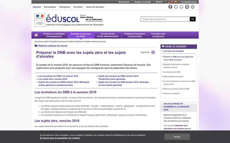 Éduscol : Préparer le DNB avec les sujets zéro et les sujets d'annales